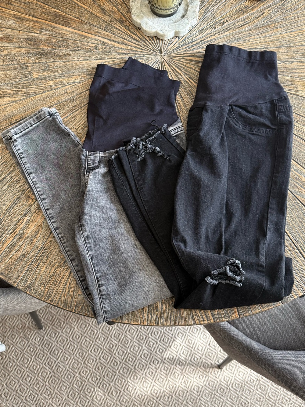 Women's Maternity Jeans (Black and Washed Gray) - medium/size 6